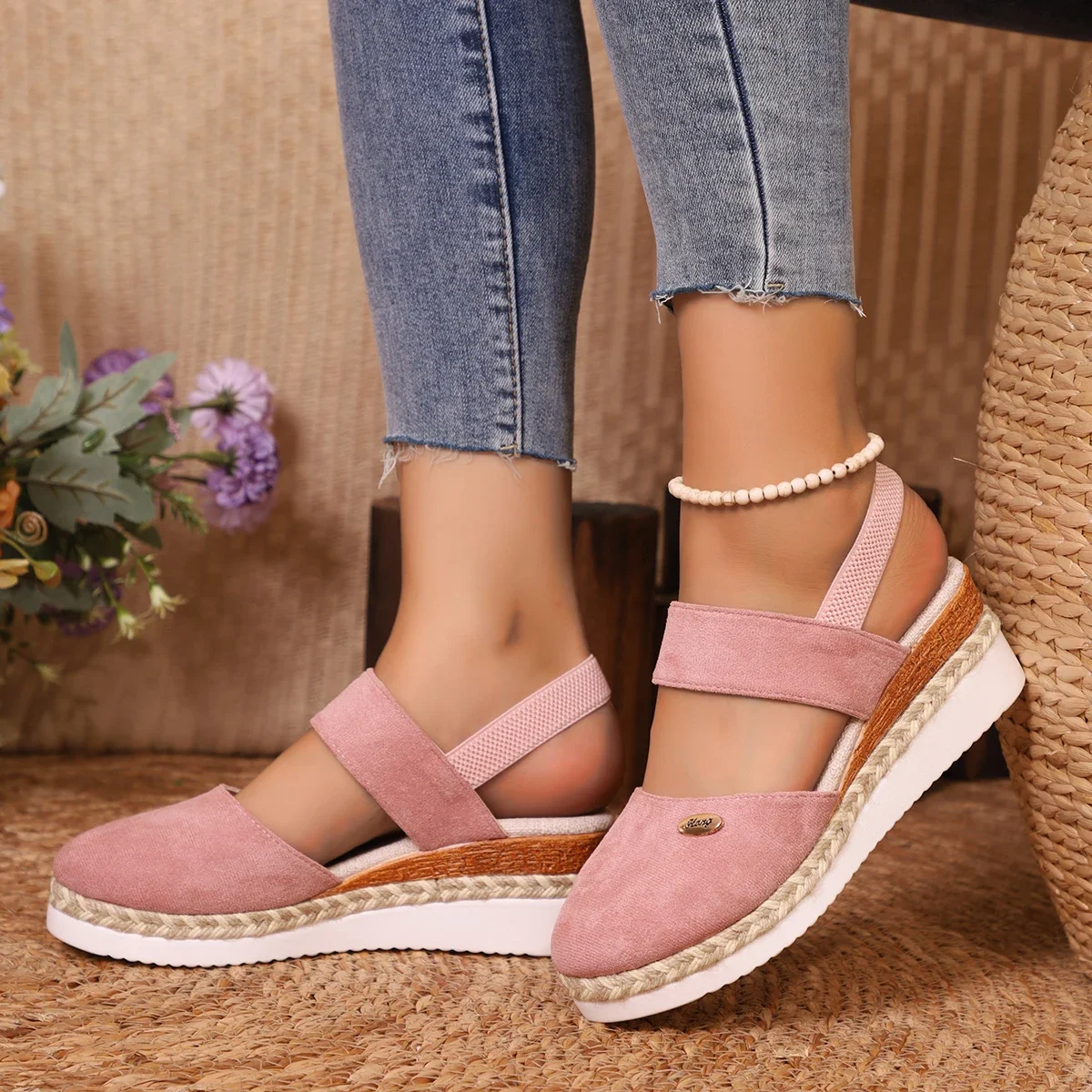 Women Closed Toe Wedge Sandals Women Summer Buckle Strap Gladiator Shoes Woman Fashion Espadrilles Platform Sandalias Mujer - Image 2