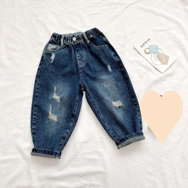 Boys Jean Pants Long Trousers Cotton 2024 Loose Spring Autumn Baby's Kids Pants Teenagers Outwear Children's Clothing - Image 4