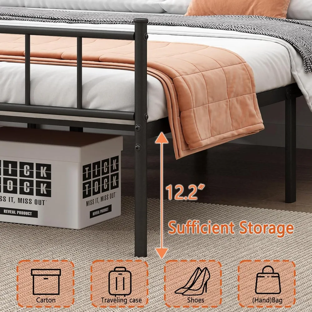 Full Size Bed Frame with Steel Slat Support, Under Foundation Storage, No Box Spring Needed, Easy Assembly, Full Size Bed Frame - Image 6