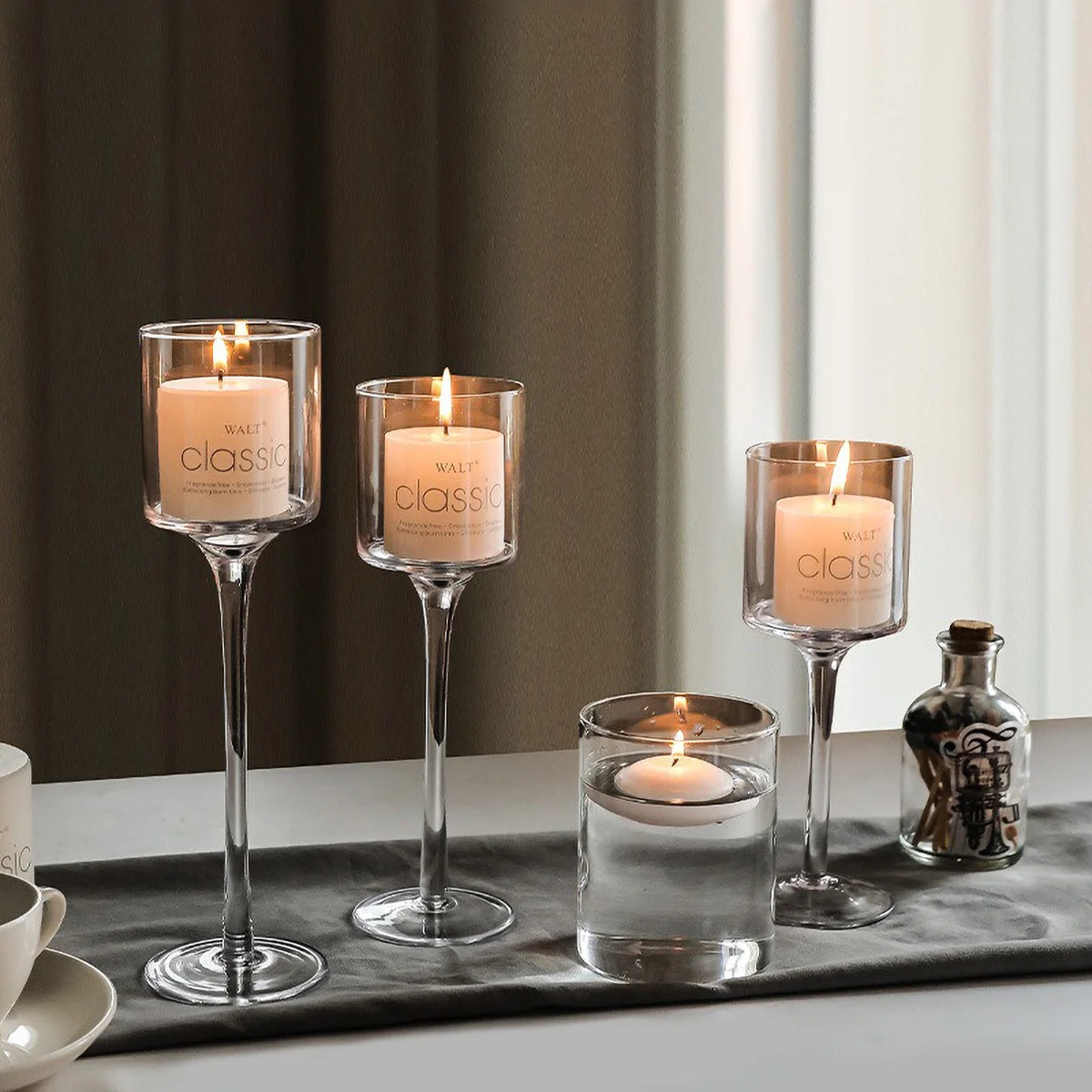 3PCS/SET Long Clear Glass Candle Stick Holder for Table Decor Transparent Candelabra for Home Party Decorative Accessories - Image 3