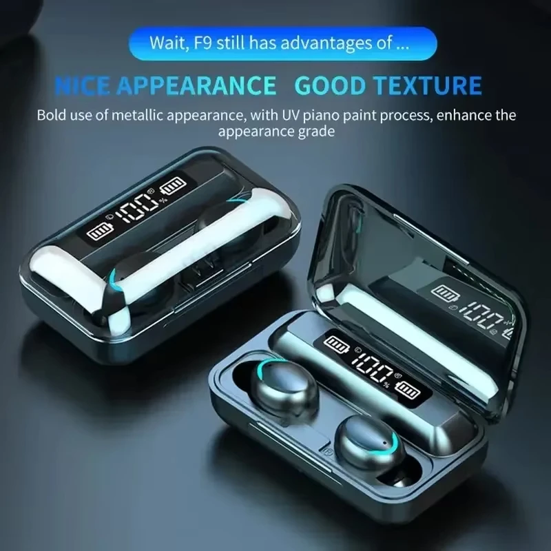 Wireless Headphones Bluetooth Earpods Sports Stereo Noise Canceling Headphone Microphone Speaker with LED light headphones - Image 4