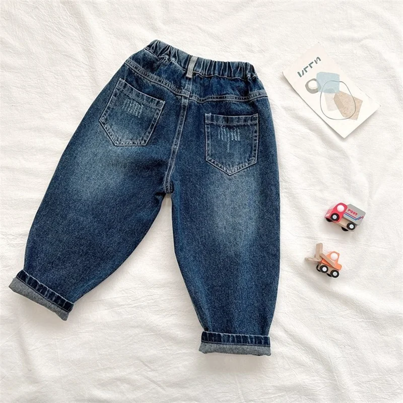 Boys Jean Pants Long Trousers Cotton 2024 Loose Spring Autumn Baby's Kids Pants Teenagers Outwear Children's Clothing - Image 2
