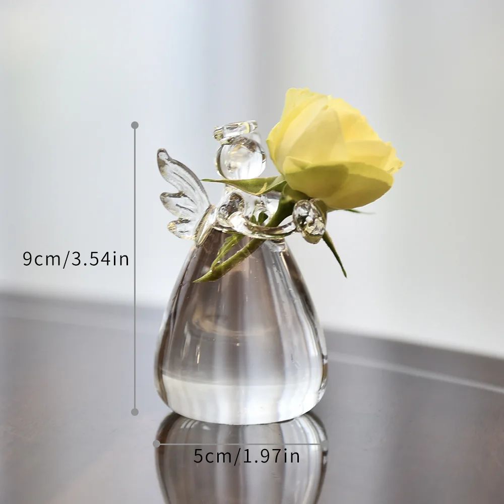 Angel Glass Vase Small Flower Bottle for Home Decoration Hydroponic Plant Pot Container Garden Ornament Angel Vase for Weddings - Image 4