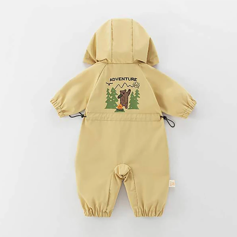 MILANCEL Autumn Baby Romper Outdoor Jacket 0-2Y Unisex Infant Casual Double-layer Hooded Jumpsuit Toddler Warm Outwear Clothes - Image 5