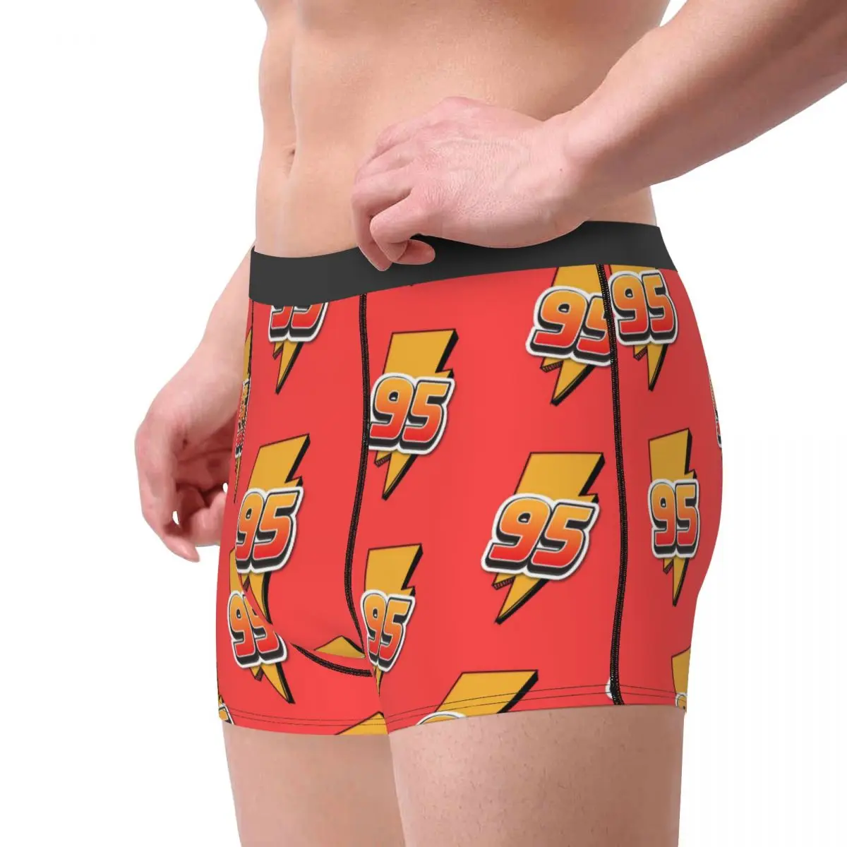 Custom Cartoon Lighting McQueen Boxers Shorts Men Cars Briefs Underwear Funny Underpants - Image 3
