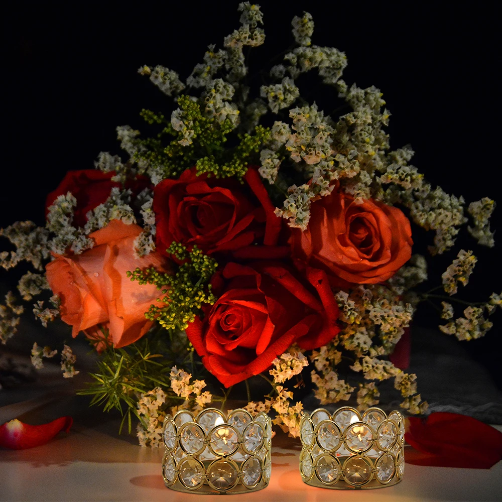 24PCS Crystal Gold Votives Candle Holder Elegant Decorative Tealight Candle Holders for Weddings Parties Chirstmas Gifts - Image 6