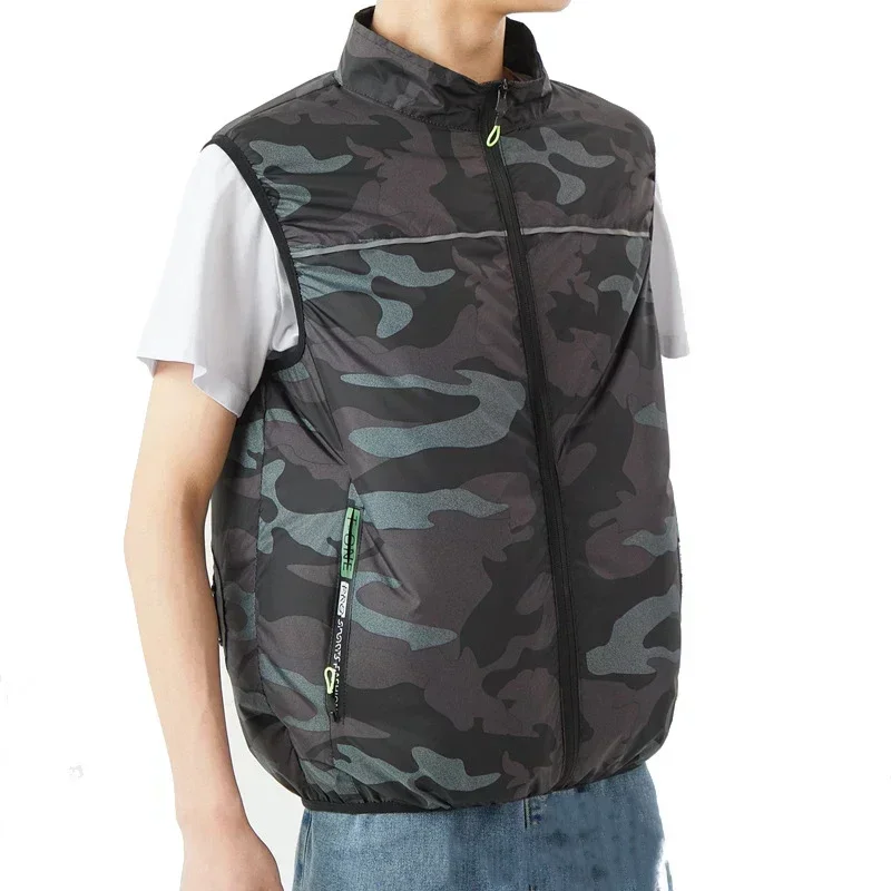 New Air Conditioner Fan Vest Mens Summer Fishing Cooling Sleeveless Work Jacket Refrigeration Clothes Hiking Camouflage Ice Vest - Image 4