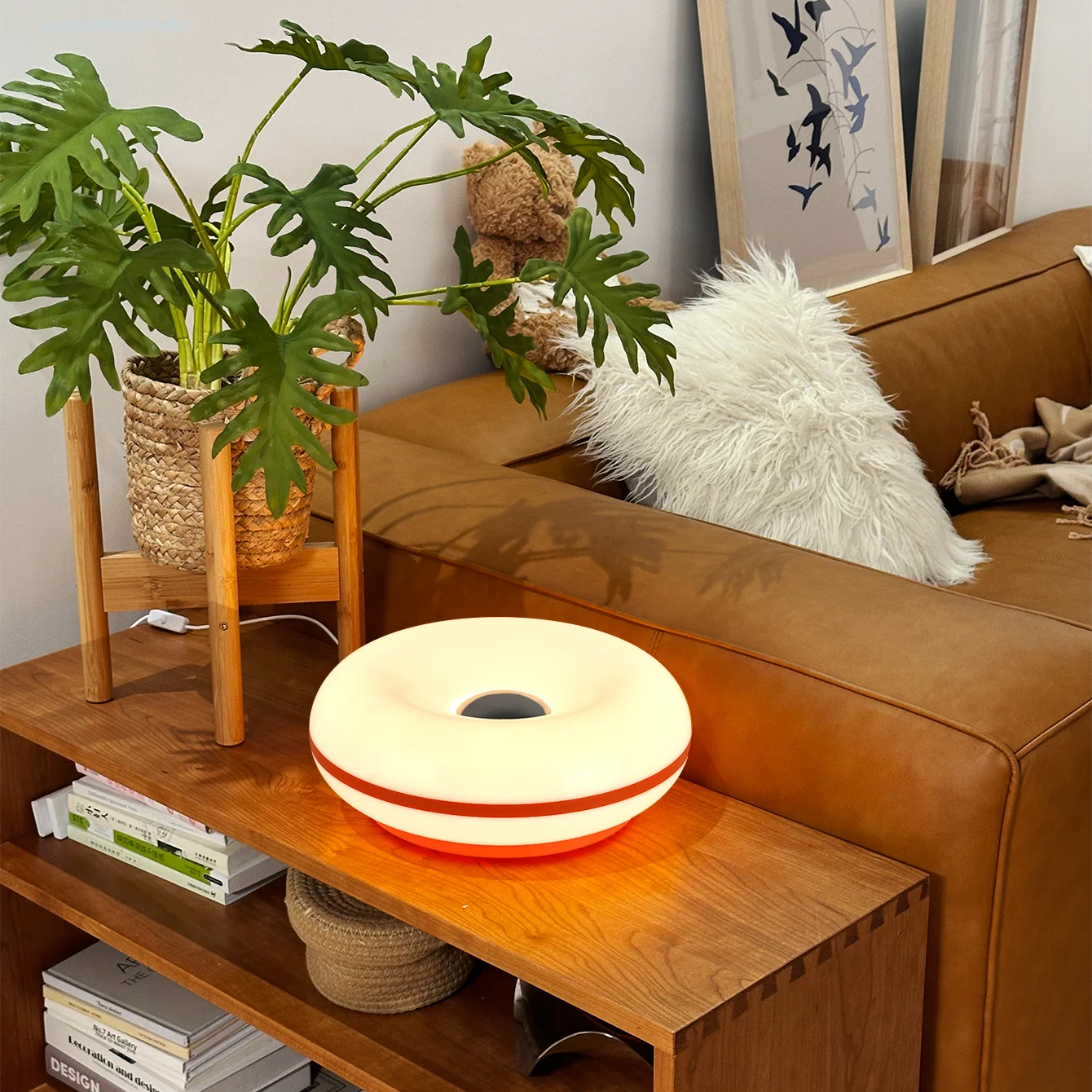 Bauhaus table lamp USB plug bedroom bedside lamp living room dining room decoration donut ambient light - Image 6