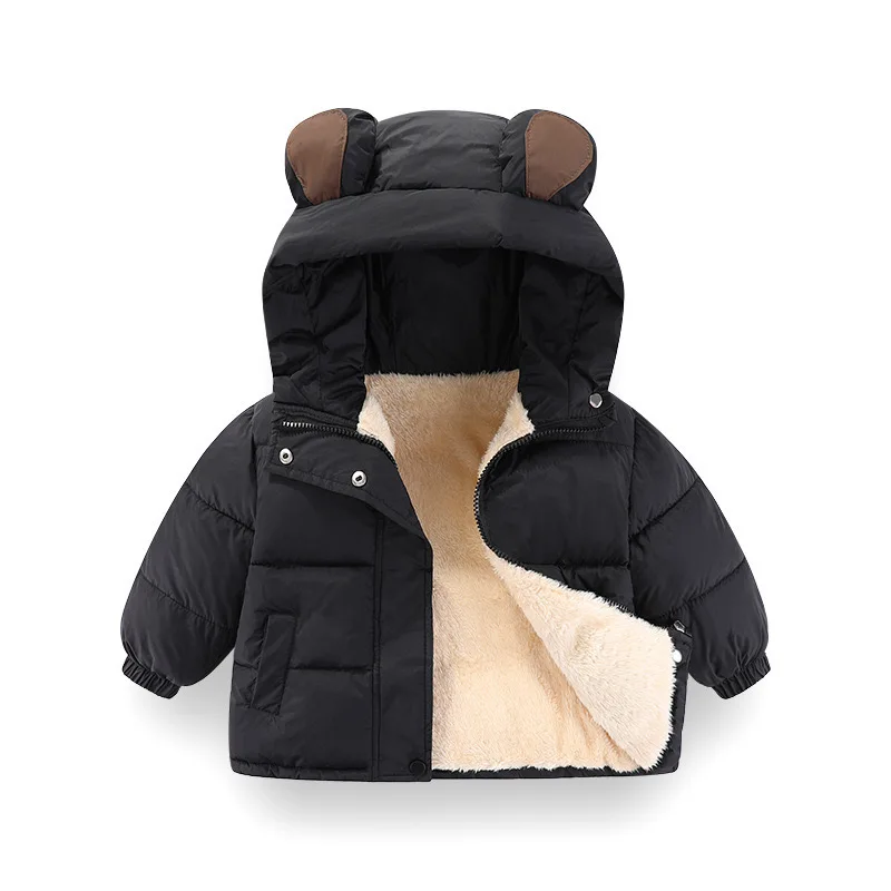 1pcs Boy Girl Coat Baby Winter Thick Down Jackets Kids Warm Plush Thicken Outerwear Clothes Fur Hooded Jacket Children Snowsuit - Image 4