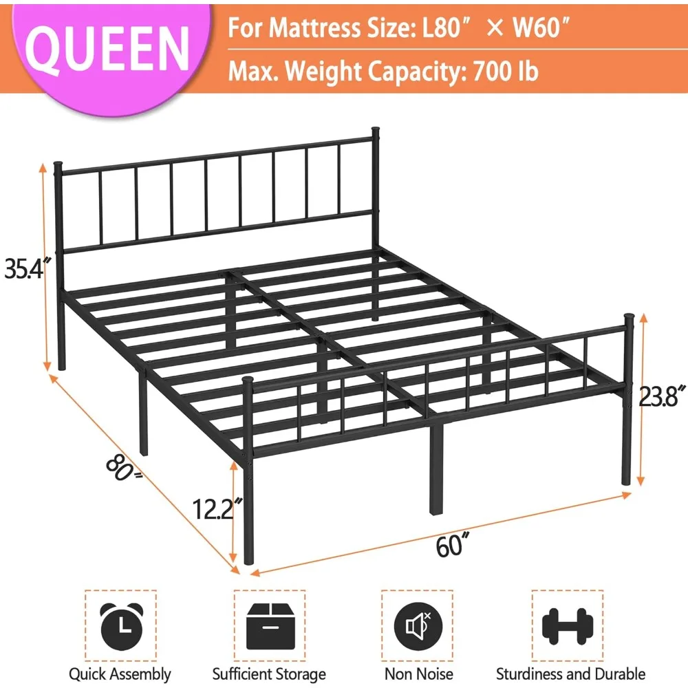 Full Size Bed Frame with Steel Slat Support, Under Foundation Storage, No Box Spring Needed, Easy Assembly, Full Size Bed Frame - Image 2