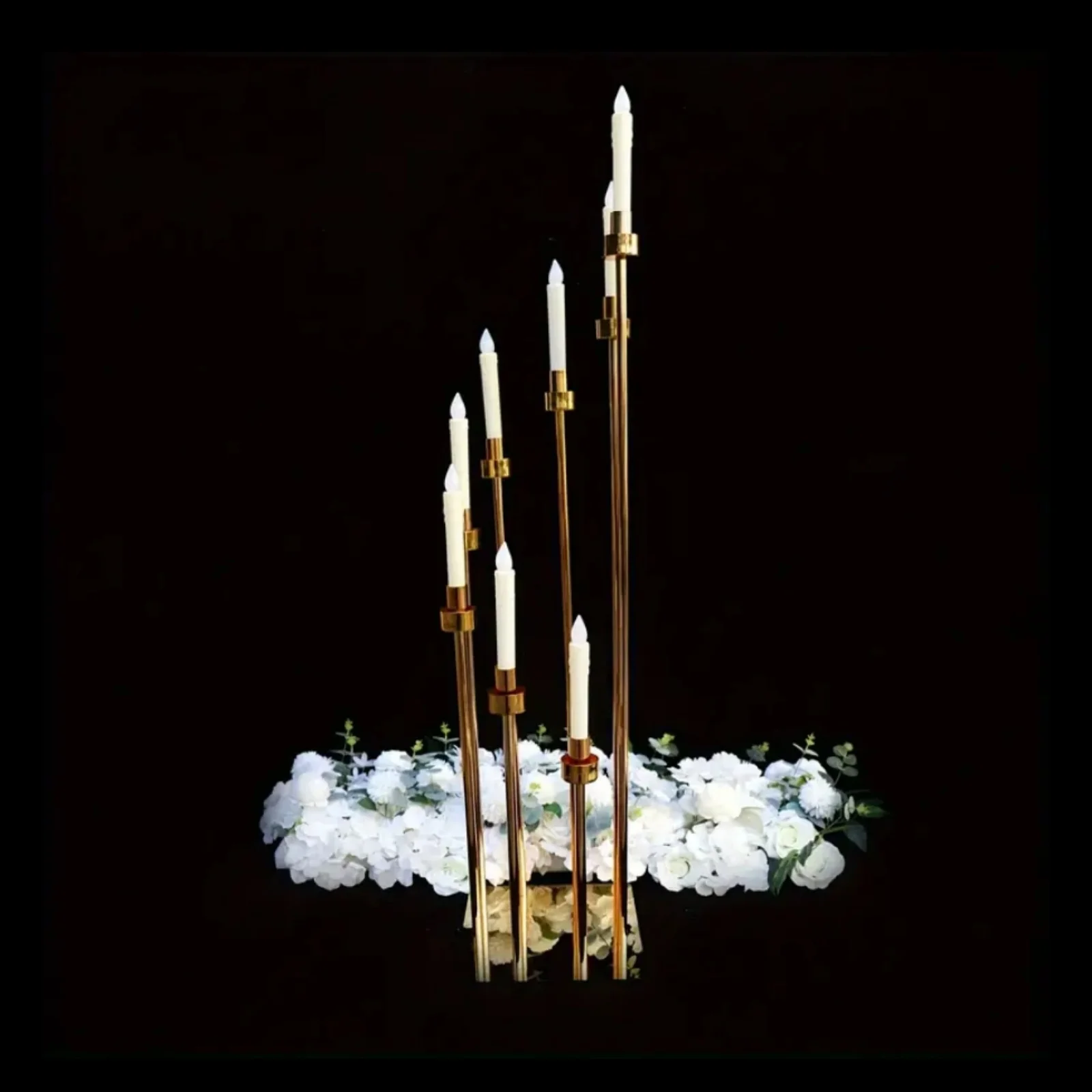 Elegant 1-piece Gold Metal 8-arm Candle Holder -A Tall Wedding Centerpiece, Multifunctional Dining Table Decoration, Suitable Fo - Image 5