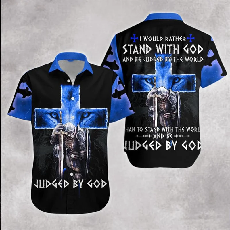 New Summer 3D Christian Jesus Print Shirts Children Fashion Streetwear Shirts Blouses Mens Cool Hawaiian Shirts Vintage Clothing - Image 6