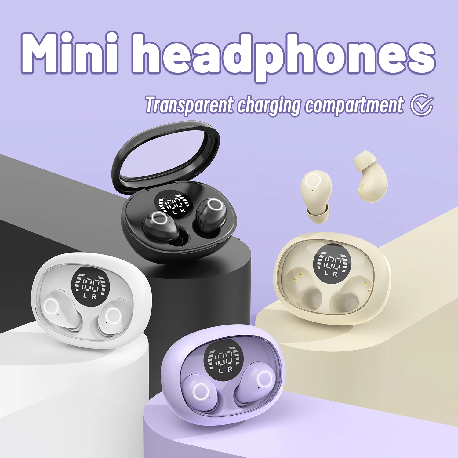 Invisible Sleep Wireless Bluetooth Earphone Headset with Mic,Smallest Tiny Earbuds Hidden Headphones Small Ears Sleep Buds - Image 6
