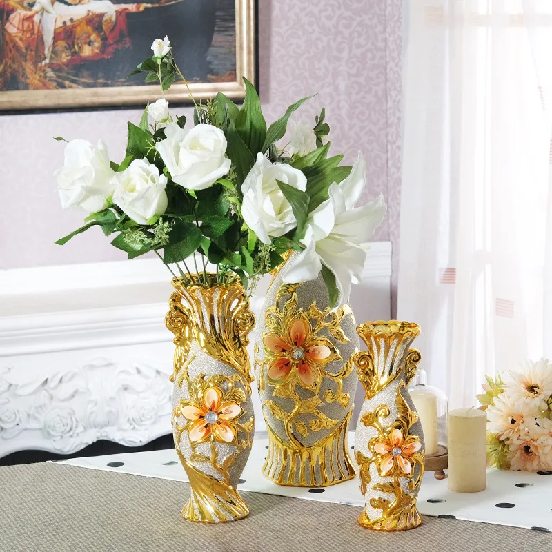 Europe Gold-Plated Ceramic Large Vase Home Decor Creative Design Porcelain Decorative Flower Vase For Wedding Decoration - Image 4
