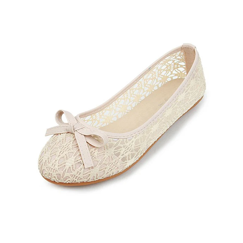 Women Flats Bow Ballet Flats Shoes Women Fashion Slip On Cut Outs Flat Women Shoes Sweet Hollow Casual Shoes Breathble Flats - Image 5