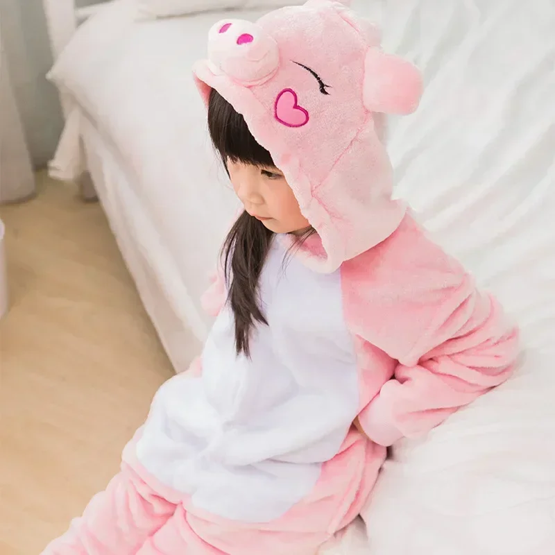 Pink Rabbit Pajamas Overalls Child Boy Girl Christmas Kigurumi Animal Anime Onesie Women Men Sleeping Wear Hooded Pyjama Set - Image 4