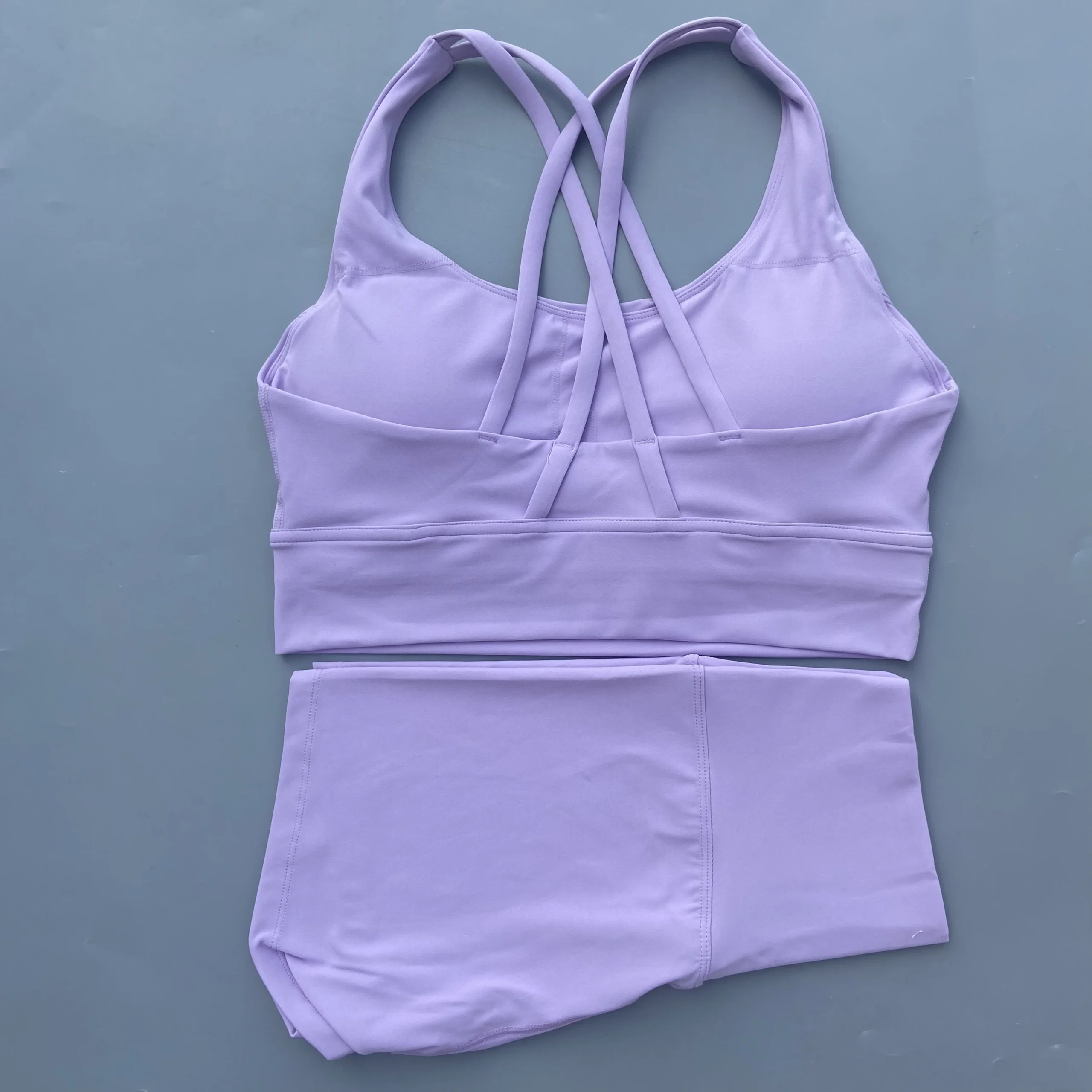 Solid Color gym bike Yoga Set short Legging +cross sport bra Tracksuit Athletic Women Gym Suit Comprehensive Training Jogging - Image 4