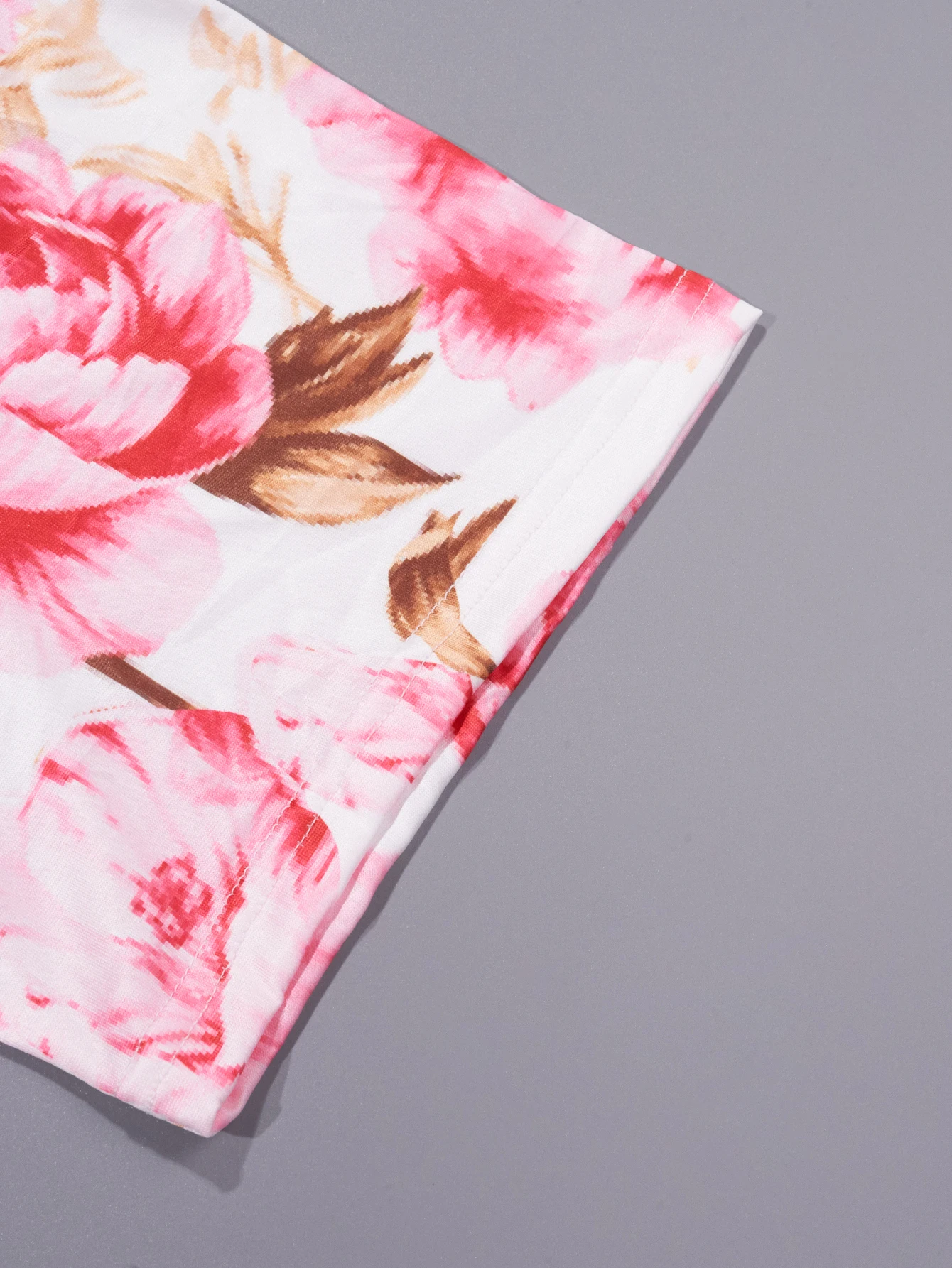 Large size women's elegant floral print short sleeved pajamas, pajamas, and home clothing - Image 6