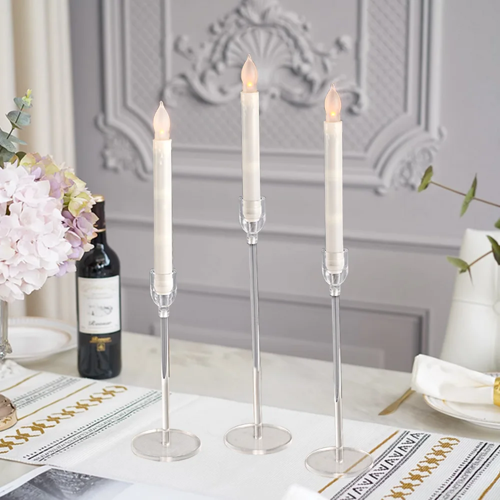 6PCs Acrylic Candle Holders Centerpieces for Table Taper Candle Holder for Wedding Decor Dining Room Halloween Christmas Decor - Image 6
