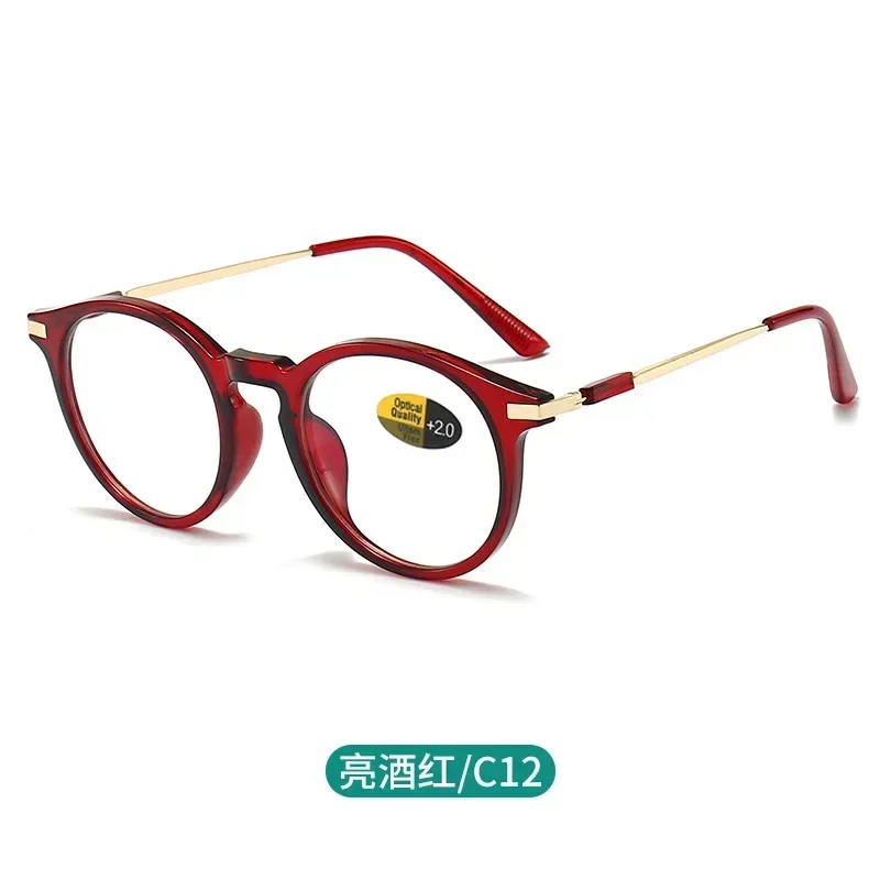 Anti Blue Light Reading Glasses for Elderly Vintage Round Frame Men Women Presbyopic Glasses Eyeglasses Diopter +50+75+125~~400 - Image 3