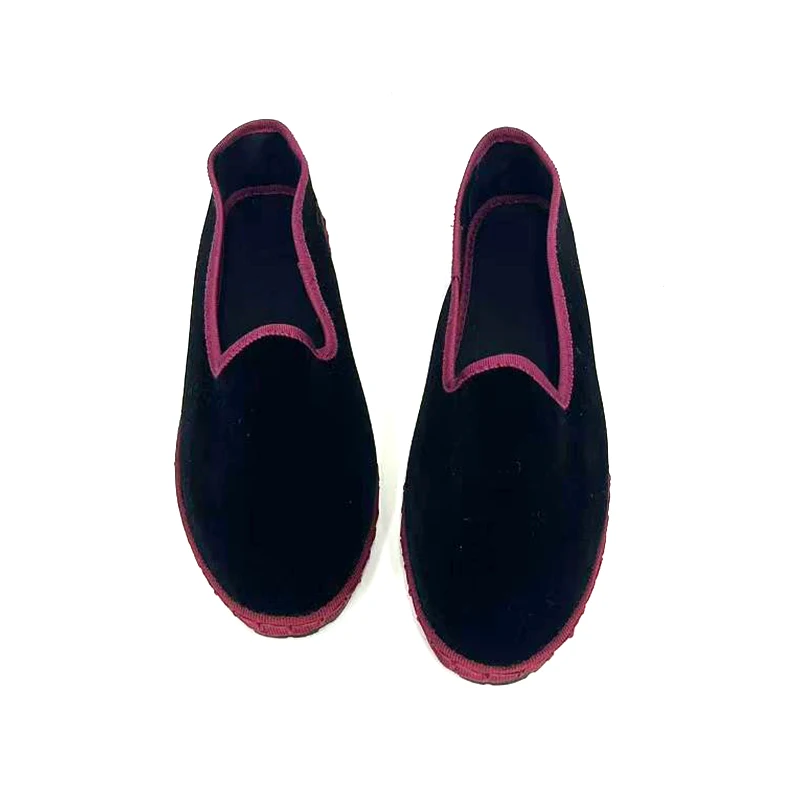 Velvet Black Flats Shoes Women Slip on Casual Streetwear Hand Stitch Loafers Flannel Round Toe Ladies Mary Janes Shoes Footwear - Image 5
