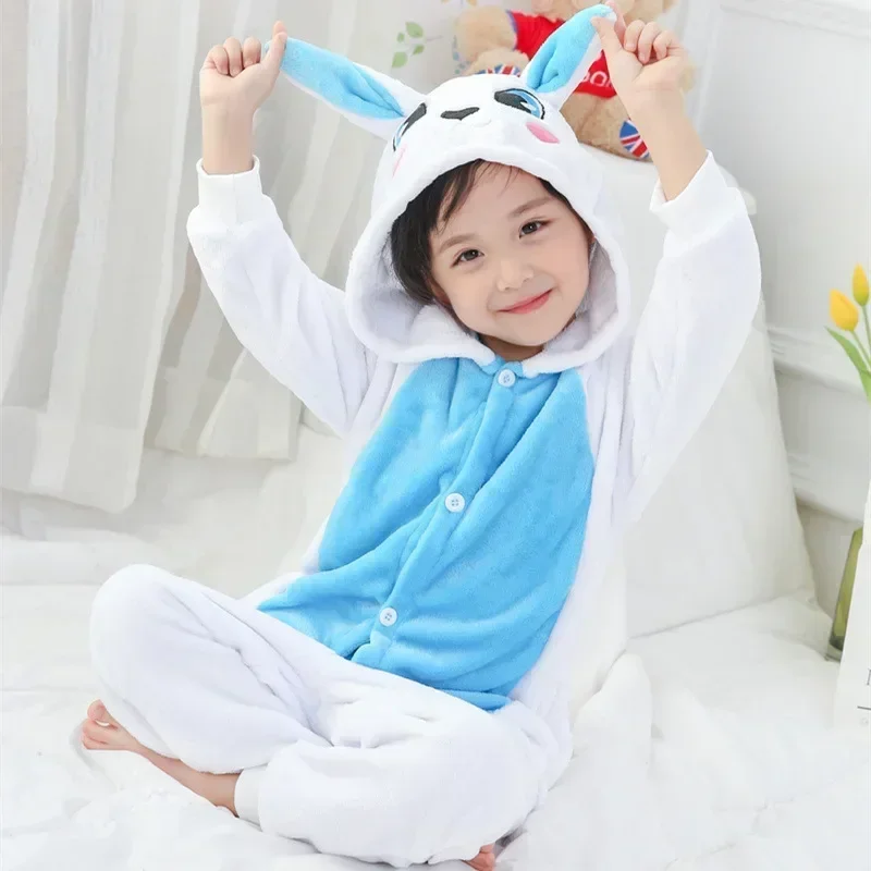 Pink Rabbit Pajamas Overalls Child Boy Girl Christmas Kigurumi Animal Anime Onesie Women Men Sleeping Wear Hooded Pyjama Set - Image 5