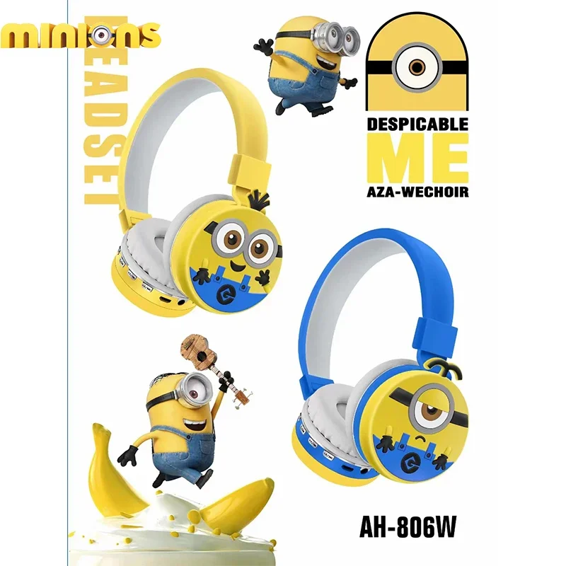 New Minions Wireless Headphones Movie Despicable Me Bluetooth Headset Stereo Music Gaming Headsets Sports Game Headset Kids Gift - Image 2