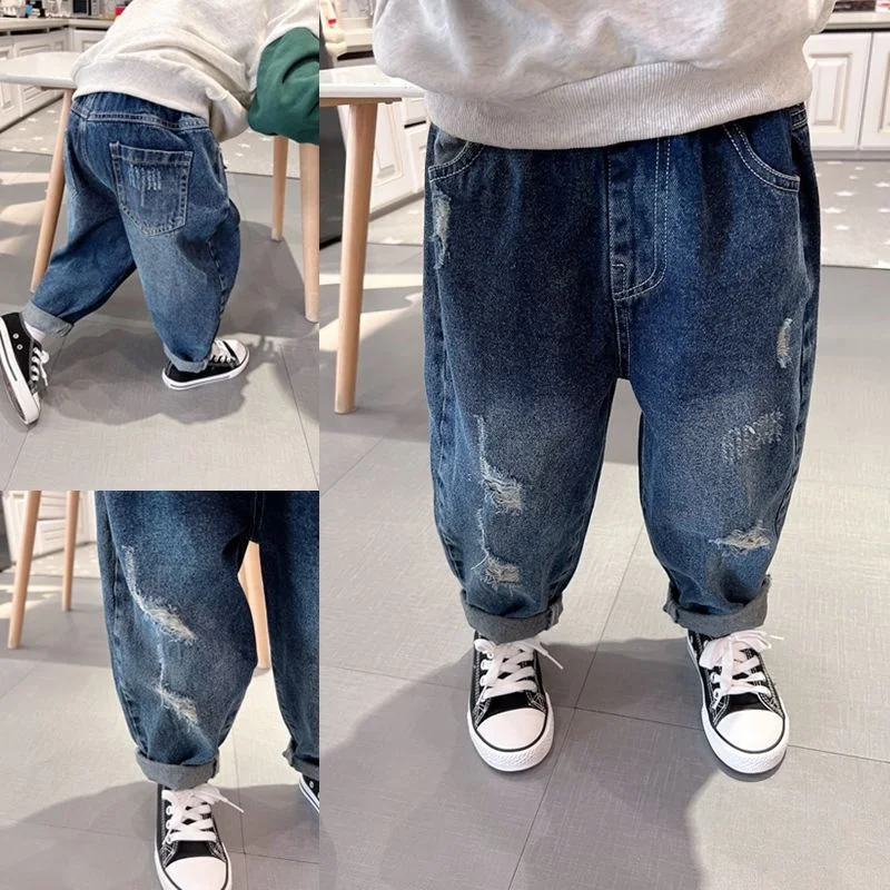 Boys Jean Pants Long Trousers Cotton 2024 Loose Spring Autumn Baby's Kids Pants Teenagers Outwear Children's Clothing - Image 5
