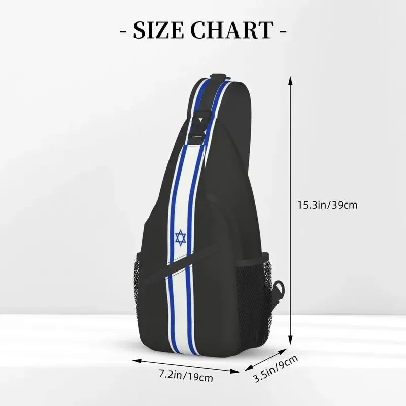 Fashion Israel Stripe Flag Sling Bags for Travel Hiking Men Patriotic Chest Crossbody Backpack Shoulder Daypack - Image 3