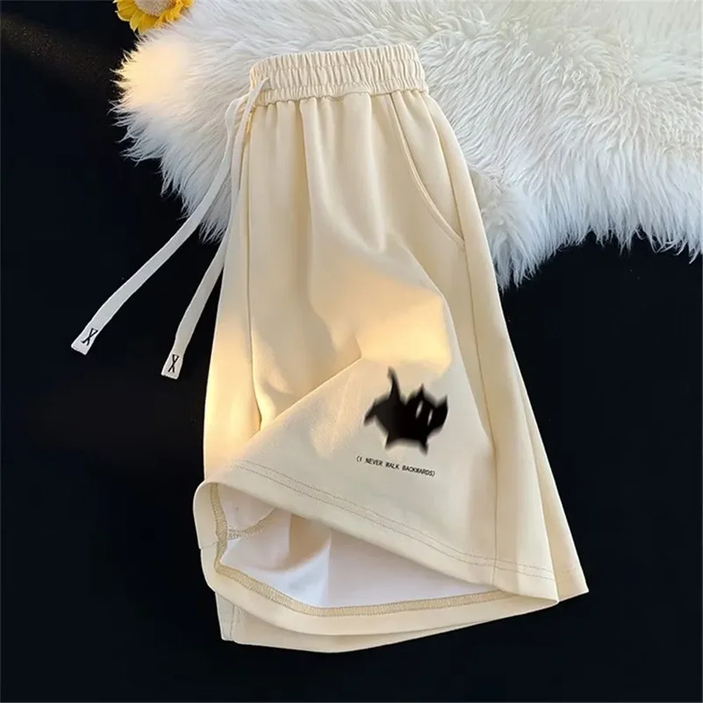Oversized Shorts Women Gaussian Blur Scares Kittens Print Short Y2k Street Couple Five-point Elastic High Waist Basketball Short - Image 6
