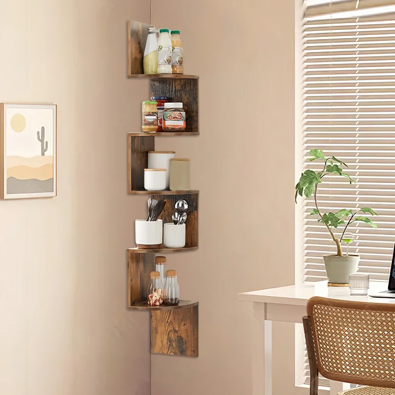 floating shelves for wall, corner shelf,, space-saving, easy installation, suitable for living room,bathroom decor,book shelf - Image 5