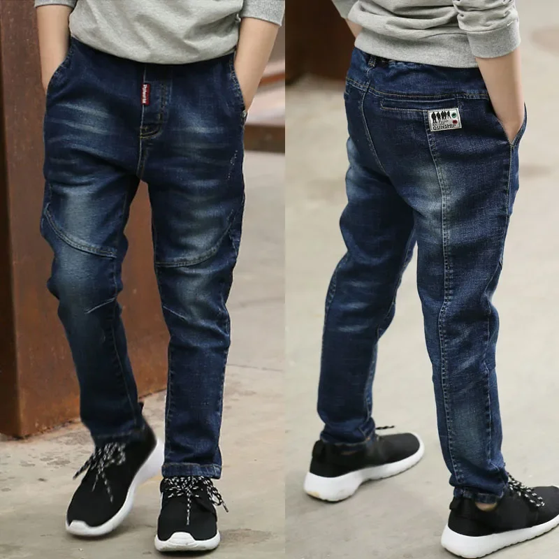 DIIMUU 4-11 Years Boys Clothes Slim Straight Jeans Young Pants Kids Baby Children Denim Clothing Trousers Elastic Waist Bottoms - Image 2