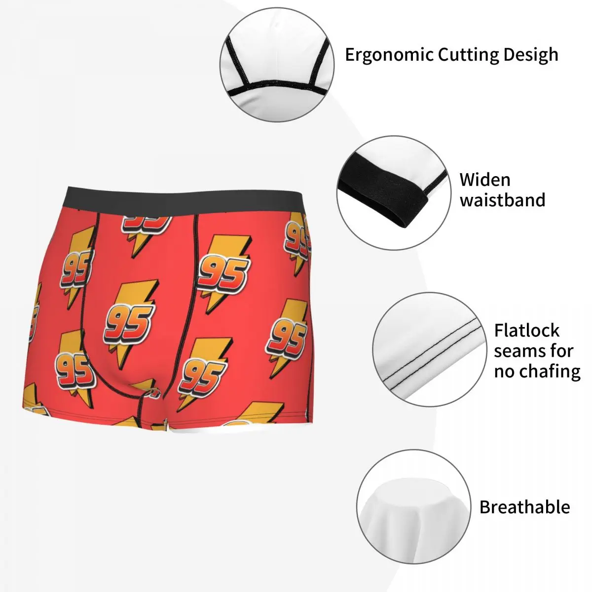 Custom Cartoon Lighting McQueen Boxers Shorts Men Cars Briefs Underwear Funny Underpants - Image 5