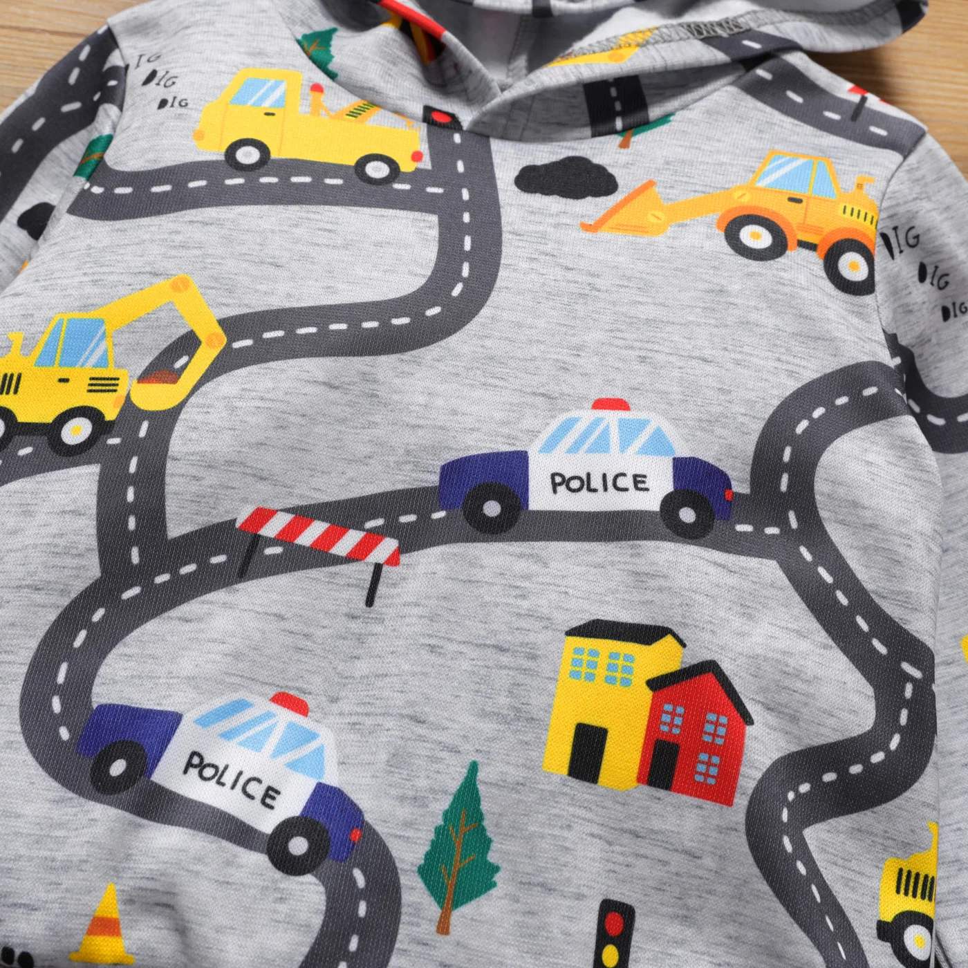 PatPat Toddler Boy Road Vehicle Print Hoodie Sweatshirt - Image 5