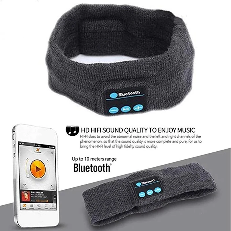 Wireless Bluetooth Earphone Sleeping Running Headband Stereo Earphones Sports Headset Music Hat With Mic Smart Phone Headphone - Image 3