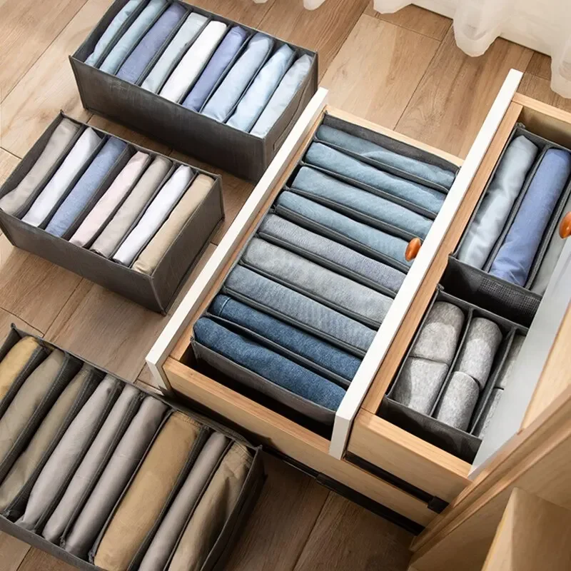 Closets Clothes Organizer Pants Jeans Storage Box Cabinet Organizer Drawers Underwear Socks T-Shirt Wardrobe Storage Organizers - Image 4