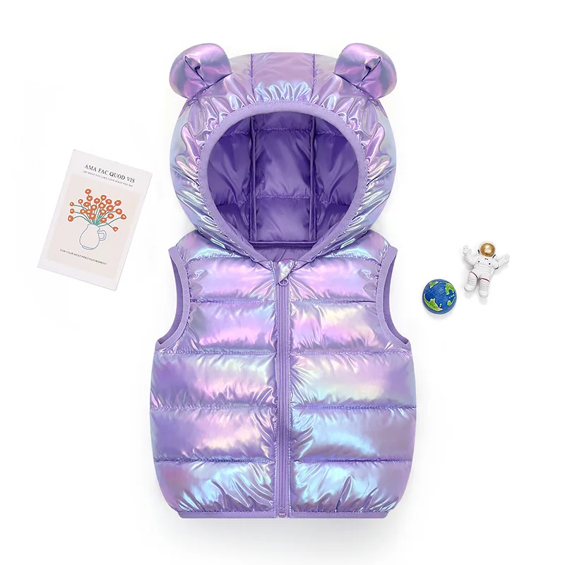 Autumn Winter Children Warm Down Vest Baby Cotton Waistcoat Kids Outerwear Vest Children Clothing Boys Girls Hooded Jackets Coat - Image 2