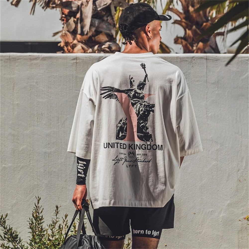 LYFT 2024 Summer Sports T Shirts Men Outdoor Fitness Training T-shirt Fashion Trend Cotton Elastic Running Short sleeved Gym Tee - Image 3