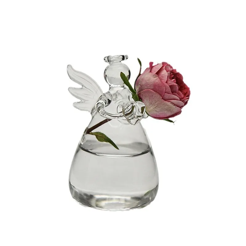 Angel Glass Vase Small Flower Bottle for Home Decoration Hydroponic Plant Pot Container Garden Ornament Angel Vase for Weddings - Image 5