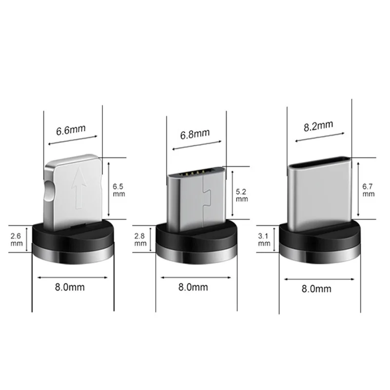 MVQF 9pcs Converter Charging Cable Adapter For Mobile Phone 360 Degree Rotation Magnetic Tips Replacement Parts Operate Durable - Image 4