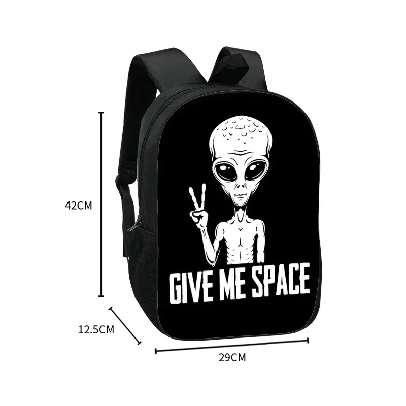 Alien L Want To Believe Print Backpack Women Men Shoulder Bags for Travel Ufo Children School Bags Student Daypack Kids Book Bag - Image 2