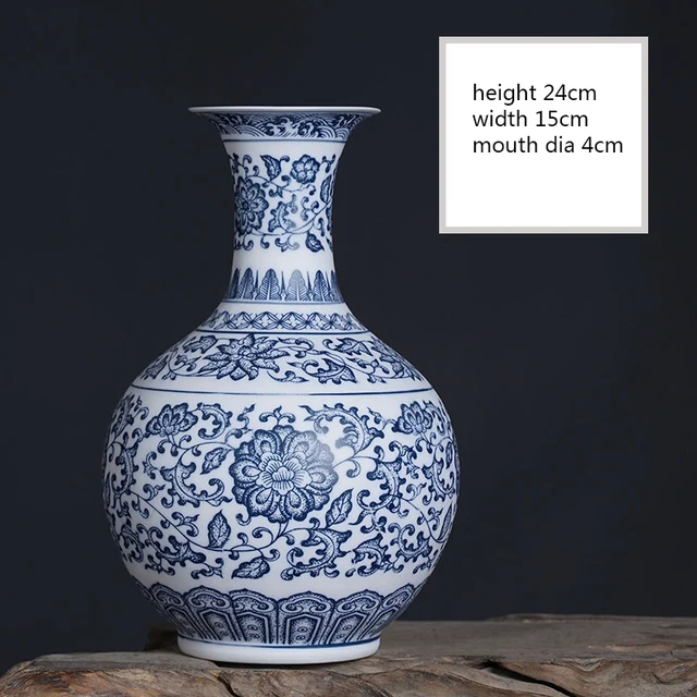 Ceramic Vase Blue And White Thin Bodied Porcelain Home Classical Shelf Bedroom Living Room Chinese Table Jingdezhen Ornaments - Image 5