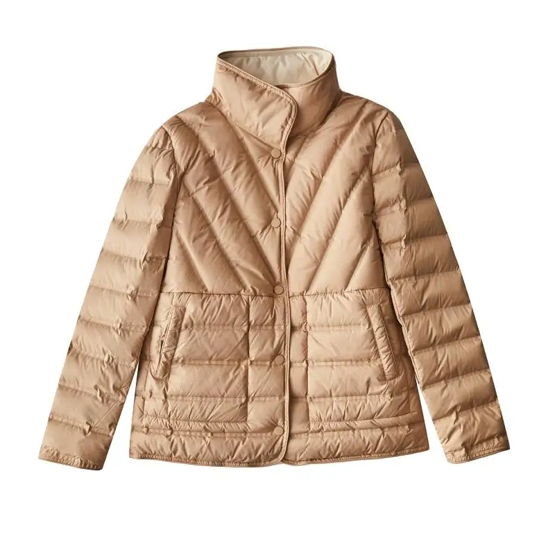 90% White Duck Down Women's Autumn and Winter New 2024 Down Jacket Korean Double-sided Collar Down Jacket Women Warm Jacket - Image 5