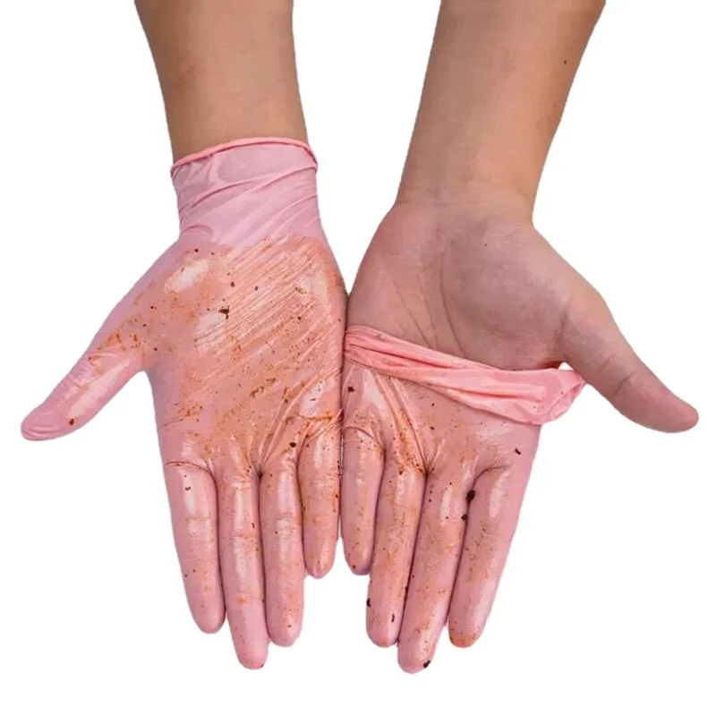 50/100PCS Pink Nitrile Gloves Disposable Powder Free Household Cleaning Gloves for Kitchen Gardening Working Beauty Nail Gloves - Image 4