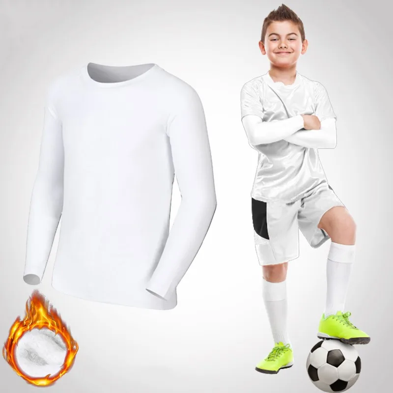 Kids Children Boy Girl Compression Running Long T Shirt Fitness Sport Basketball Football Gym Sportswear Thermal Soccer Clothes - Image 3