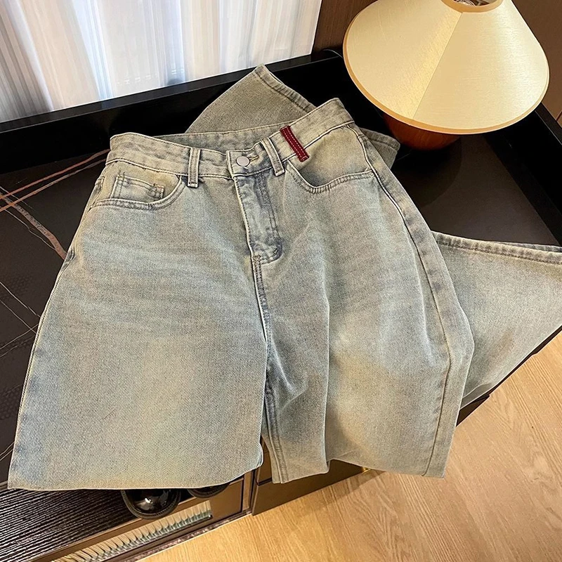 Embroidery Velvet Lined Wide Leg Jeans Winter Design Casual High Waist Baggy Straight Vaqueros Korea New Warm Woman Denim Pants - Image 4