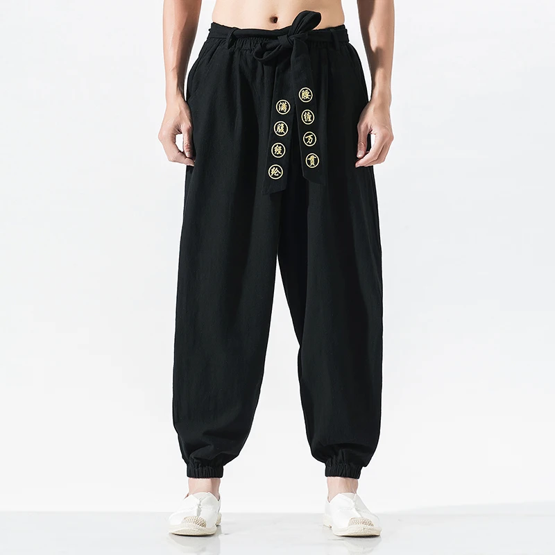 Japanese Casual Kimono Pants Loose Harajuku Trousers Japan Men Traditional Harem Pants Male Embroidered Jogging Pants Streetwear - Image 3
