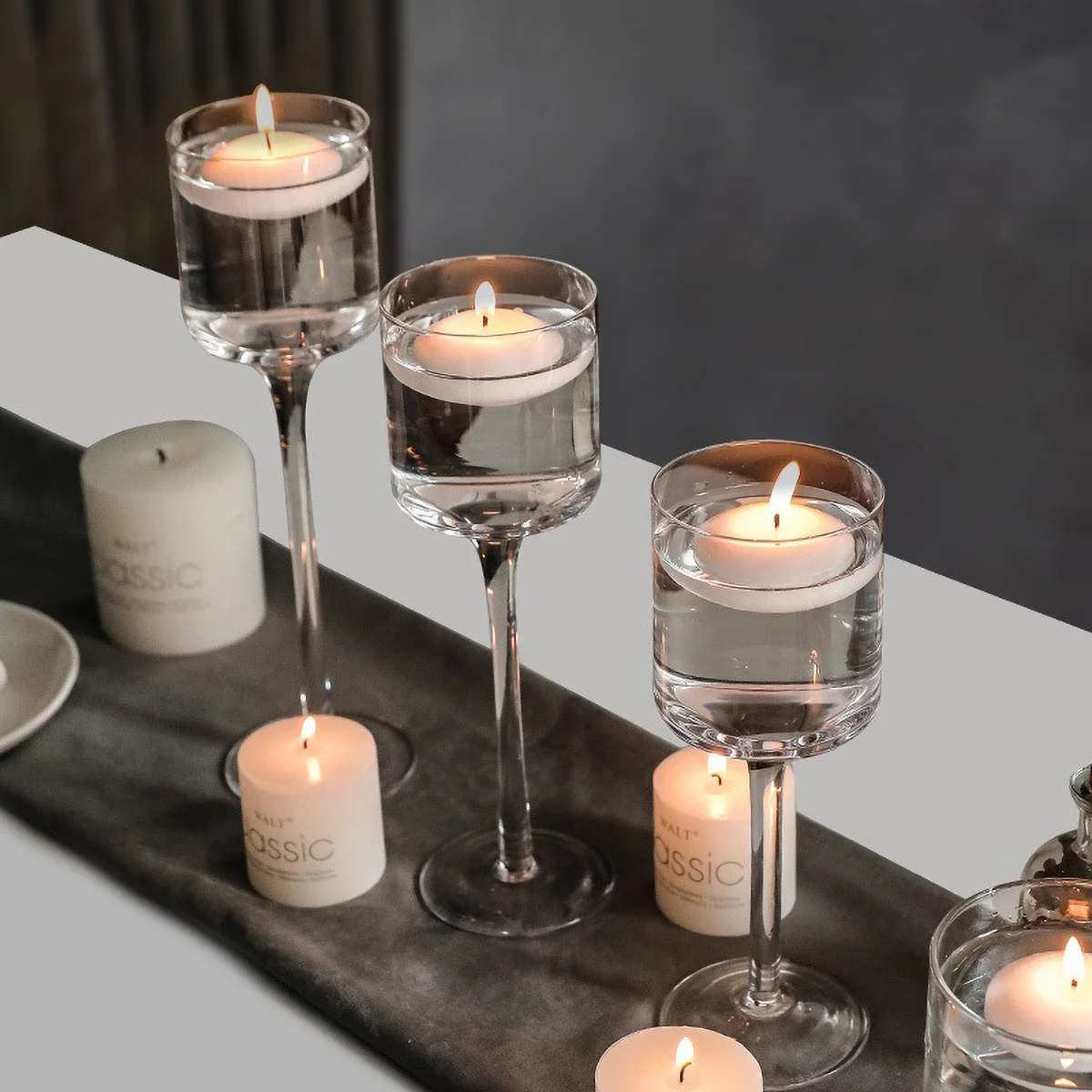 3PCS/SET Long Clear Glass Candle Stick Holder for Table Decor Transparent Candelabra for Home Party Decorative Accessories - Image 2