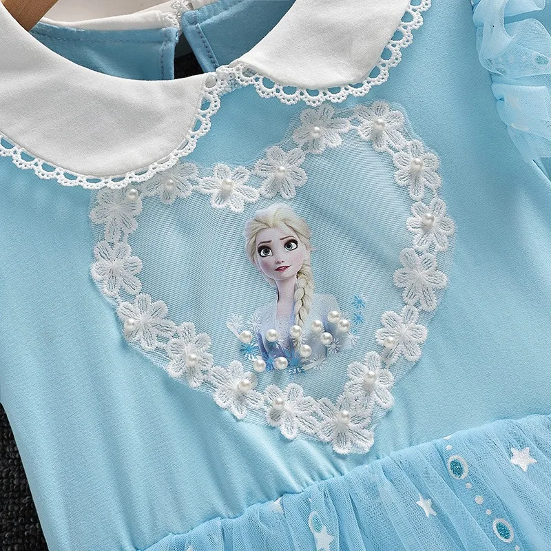 2025 New Girls Dress Short sleeve Disney Kids Clothes Summer Frozen Elsa Princess Dresses Party Dress for Children Fashion 3-10Y - Image 6