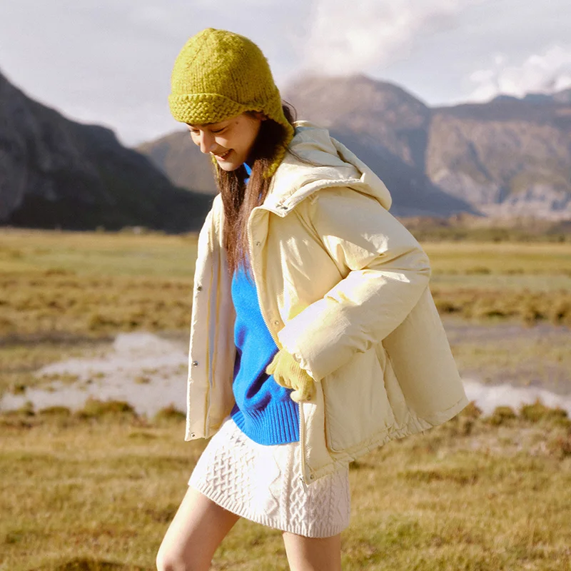 Semir Down Jacket Women Textured Solid Color Simple and Warm 2024 New Winter Oversize Hooded Outerwear Casual - Image 5